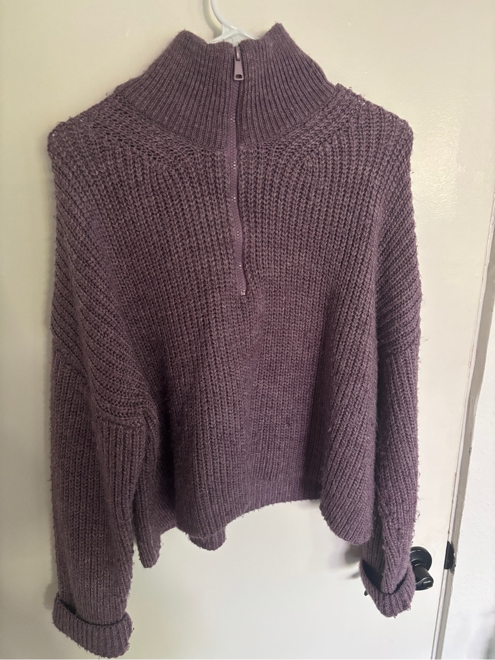 BDG Mauve Half-Zip Turtleneck Sweater